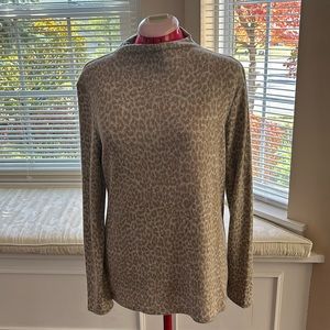Animal print mock turtleneck